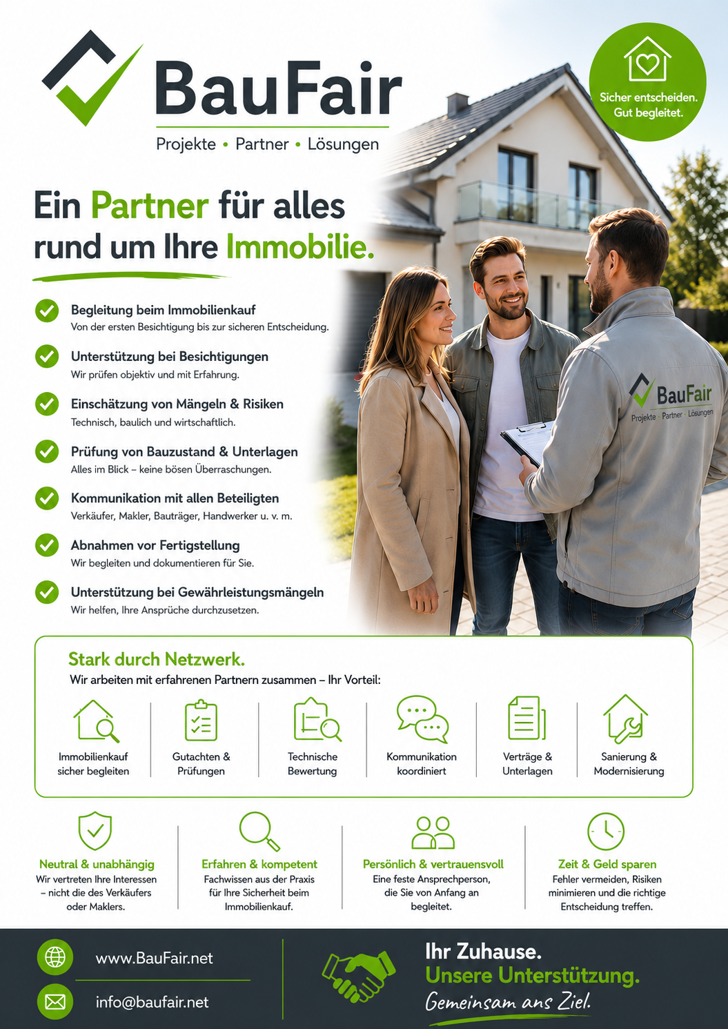 BauFair begleitet Immobilienkäufer und Bauherren